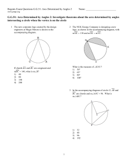 G.G.51: Arcs Determined by Angles 2: Investigate theorems about the... intersecting a circle when the vertex is on the circle