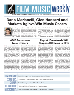 weekly FILM MUSIC Dario Marianelli, Glen Hansard and Marketa Irglova Win Music Oscars