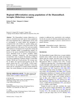 Regional differentiation among populations of the Diamondback terrapin (Malaclemys terrapin)