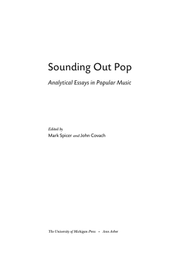 Sounding Out Pop Analytical Essays in Popular Music Mark Spicer John Covach