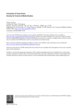 University of Texas Press Society for Cinema &amp; Media Studies