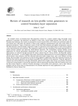 Review of research on low-proﬁle vortexgenerators to control boundary-layer separation