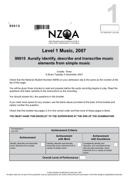 1 Level 1 Music, 2007 elements from simple music