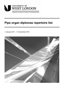 Pipe organ diplomas repertoire list