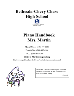 Bethesda-Chevy Chase High School  Piano Handbook
