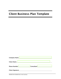 Client Business Plan Template Company Name Client Name