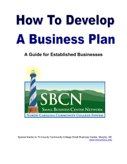 A Guide for Established Businesses  www.tricountycc.edu