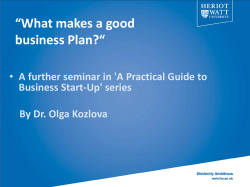“What makes a good business Plan?“