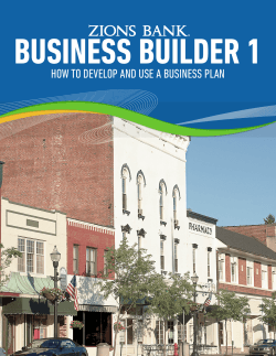 BUSINESS BUILDER 1 HOW TO DEVELOP AND USE A BUSINESS PLAN
