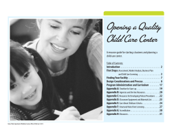 Opening a Quality Child Care Center child care center.