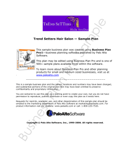 Trend Setters Hair Salon — Sample Plan