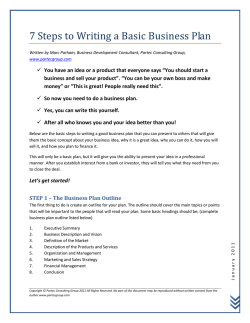 7 Steps to Writing a Basic Business Plan
