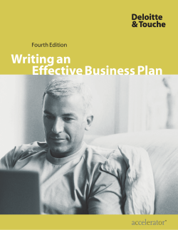 Writing an Effective Business Plan Fourth Edition ™