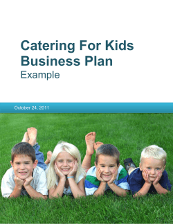 Catering For Kids Business Plan  October 24, 2011