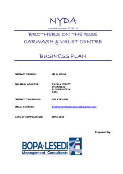 NYDA  BROTHERS ON THE RISE CARWASH &amp; VALET CENTRE
