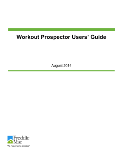 Workout Prospector Users’ Guide  August 2014
