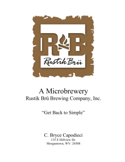 A Microbrewery Rustik Brü Brewing Company, Inc. “Get Back to Simple”