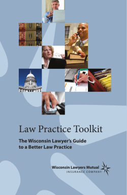 Law Practice Toolkit The Wisconsin Lawyer’s Guide to a Better Law Practice