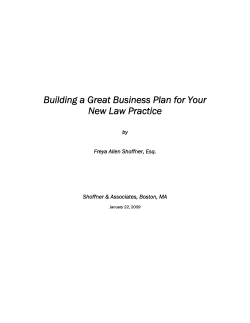 Building a Great Business Plan for Your New Law Practice  by