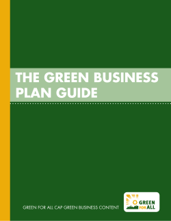 The Green Business Plan Guide Green For All CAP Green Business Content