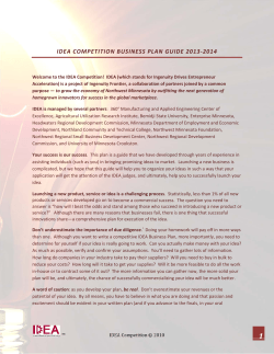 3‐2014  IDEA COMPETITION BUSINESS PLAN GUIDE 201