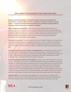 3‐2014&nbsp; IDEA&nbsp;COMPETITION&nbsp;BUSINESS&nbsp;PLAN&nbsp;GUIDE&nbsp;201