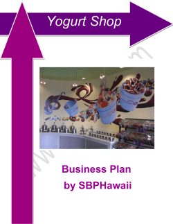 Yogurt Shop  Business Plan by SBPHawaii