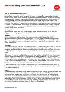 BAND TIPS: Setting Up An Independent Record Label