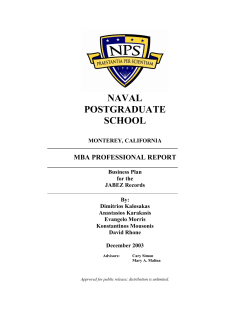 NAVAL POSTGRADUATE SCHOOL MBA PROFESSIONAL REPORT