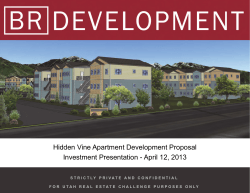 Hidden Vine Apartment Development Proposal Investment Presentation - April 12, 2013