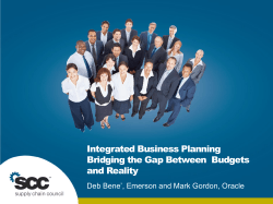 Integrated Business Planning Bridging the Gap Between  Budgets and Reality
