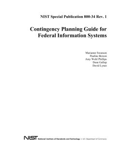Contingency Planning Guide for Federal Information Systems