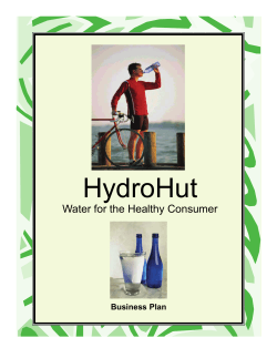 HydroHut Water for the Healthy Consumer Business Plan