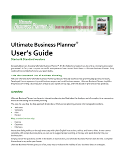 User’s Guide    Ultimate Business Planner ®