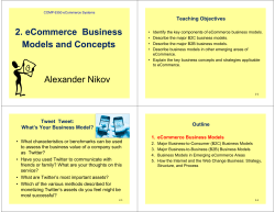 2. eCommerce  Business Models and Concepts Teaching Objectives