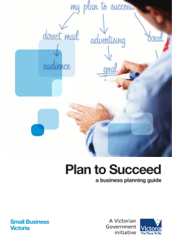 Plan to Succeed Small Business Victoria a business planning guide