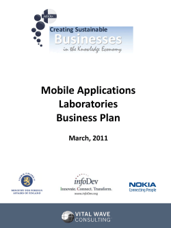 Mobile Applications Laboratories Business Plan March, 2011