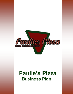 Paulie’s Pizza Business Plan