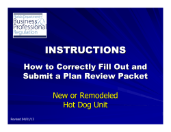 INSTRUCTIONS How to Correctly Fill Out and Submit a Plan Review Packet