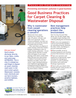 Good Business Practices for Carpet Cleaning &amp; Wastewater Disposal