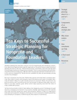 Ten Keys to Successful Strategic Planning for group