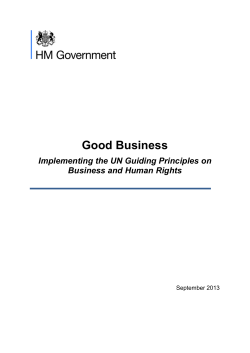 Good Business Implementing the UN Guiding Principles on Business and Human Rights