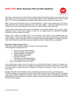 BAND TIPS: Music Business Plan by Peter Spellman