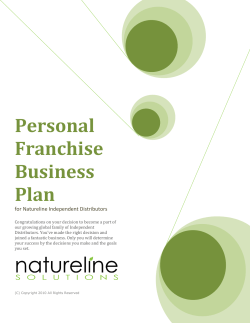 Personal Franchise Business Plan