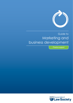 Marketing and business development Guide to Practice support