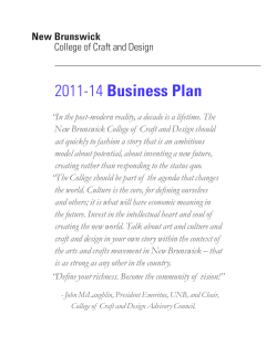 2011-14 Business Plan New Brunswick College of Craft and Design