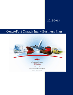 CentrePort Canada Inc. – Business Plan 2012-2013