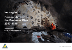 Impregilo Presentation of the Business Plan 2013-2015