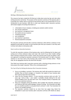 Writing a Winning Executive Summary