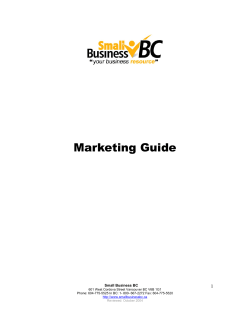 Marketing Guide 1  Small Business BC